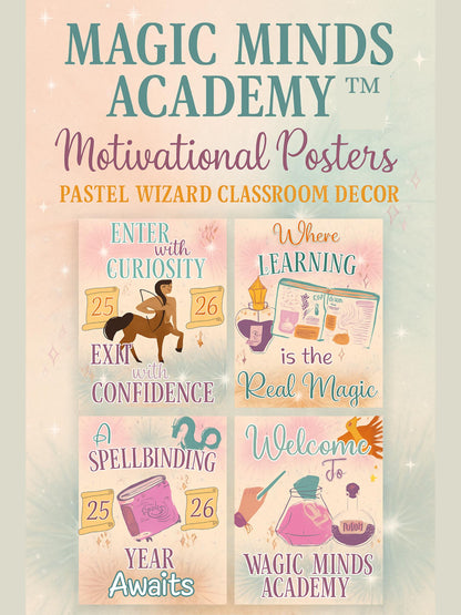 Magic Minds Academy Welcome Poster Set Classroom Decor