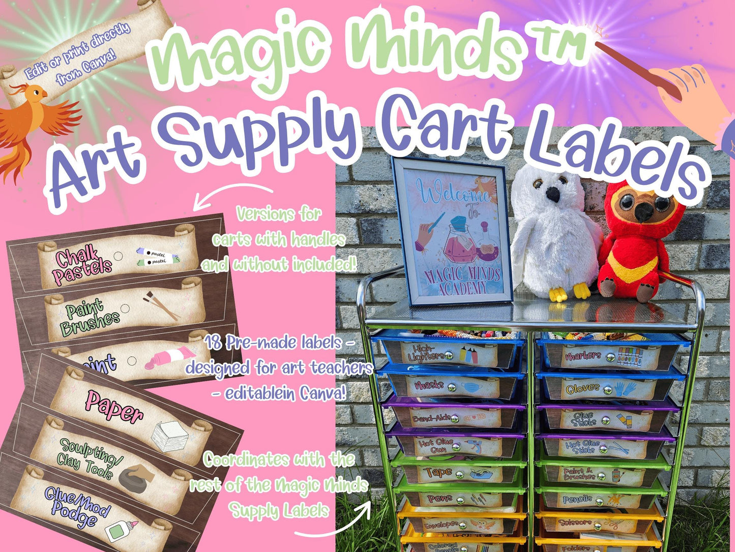 Magic Minds™ Rolling Supply Cart Label MEGA BUNDLE