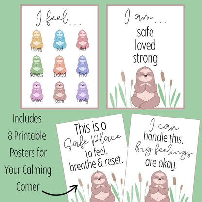 Calming Corner Sloth Poster Set