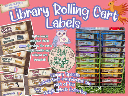 Magic Minds Library Cart Labels