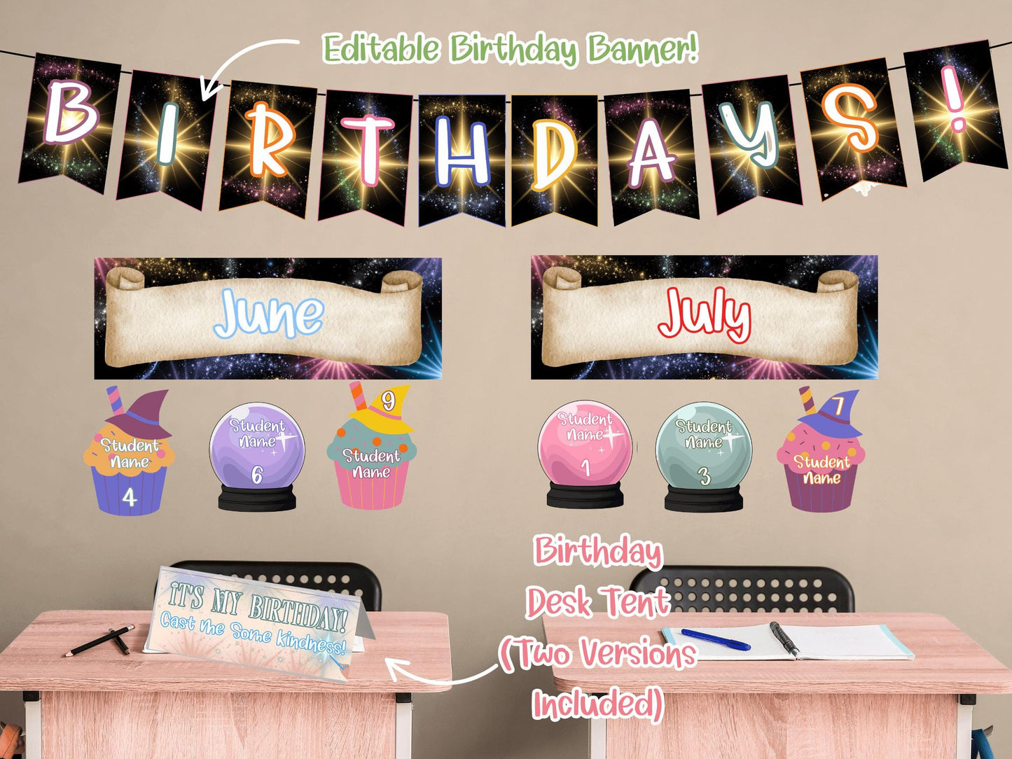 Wizard-Themed Birthday Bulletin Board Kit