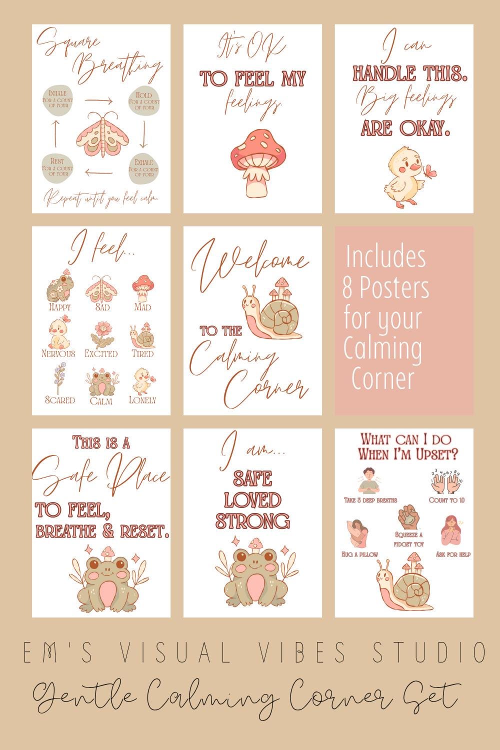 Gentle Calming Corner Whimsy Woods Poster Set