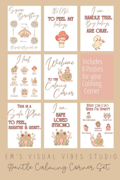 Gentle Calming Corner Whimsy Woods Poster Set