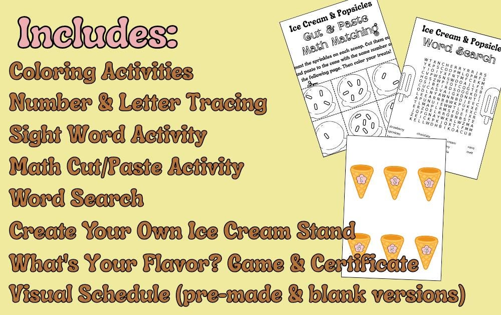 Summer Learning Pack - Ice Cream & Popsicles
