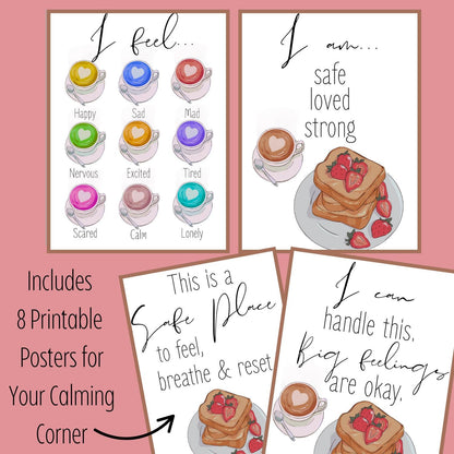 Calming Corner Cozy Coffee & Toast Poster Set