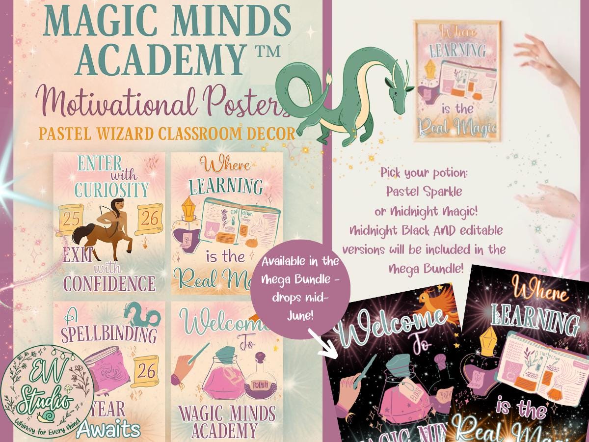 Magic Minds Academy Welcome Poster Set Classroom Decor