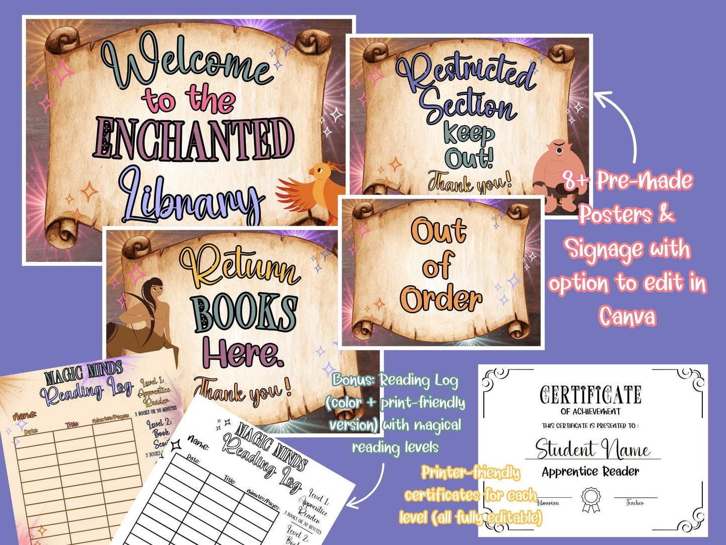 Magic Minds Library Signage Kit