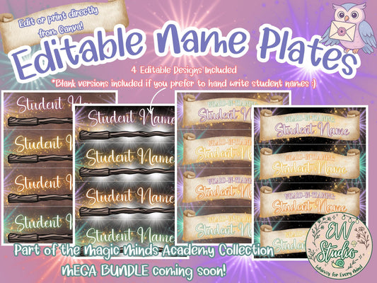 Magic Minds Editable Name Plates