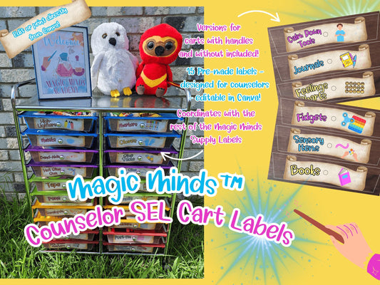 Magic Minds Counselor & SEL Cart Labels