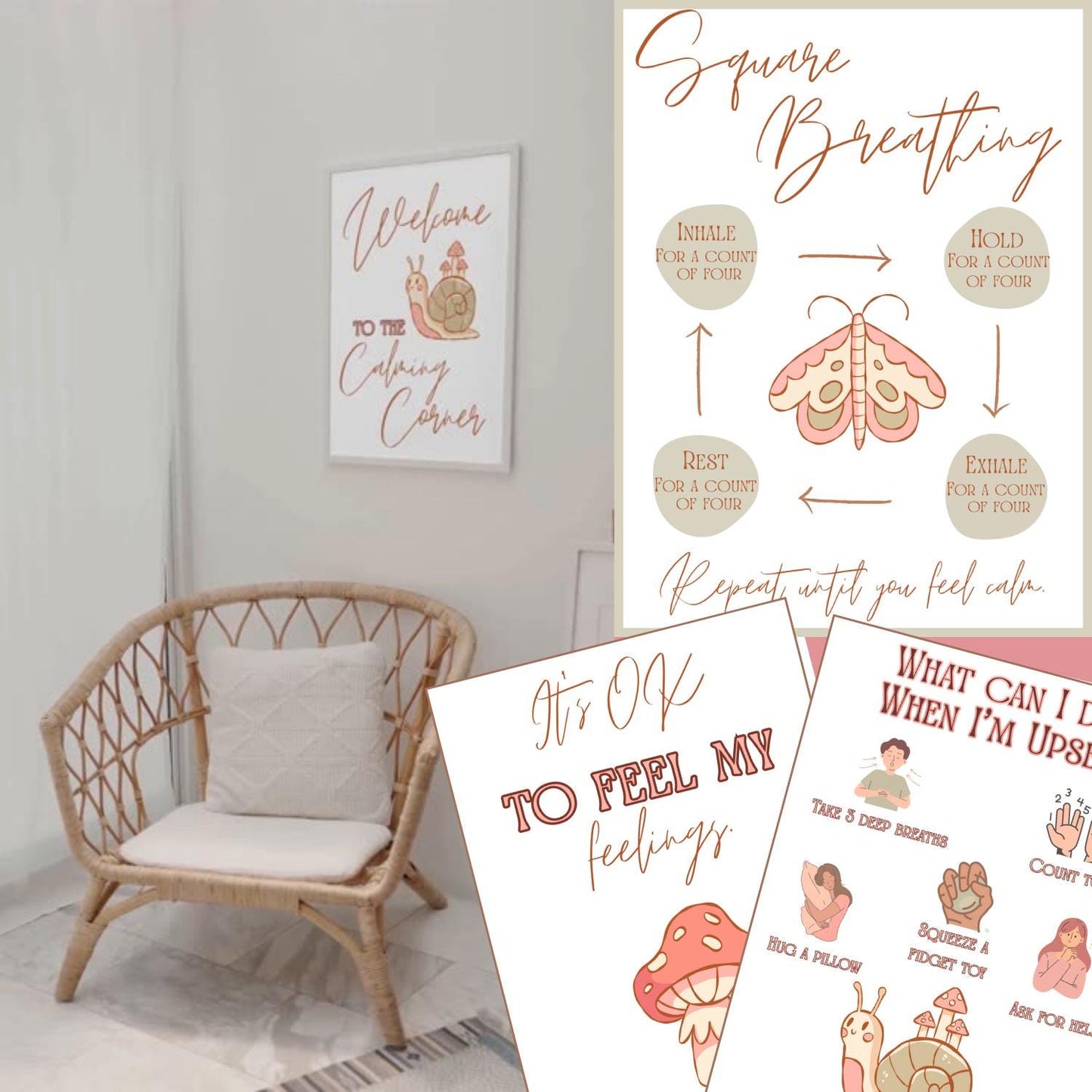 Gentle Calming Corner Whimsy Woods Poster Set