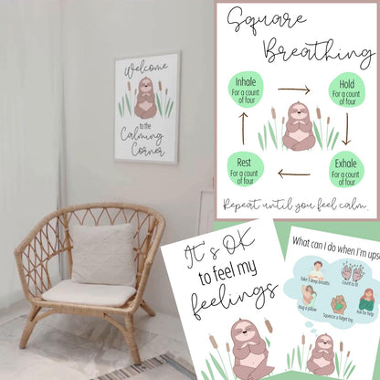 Calming Corner Sloth Poster Set
