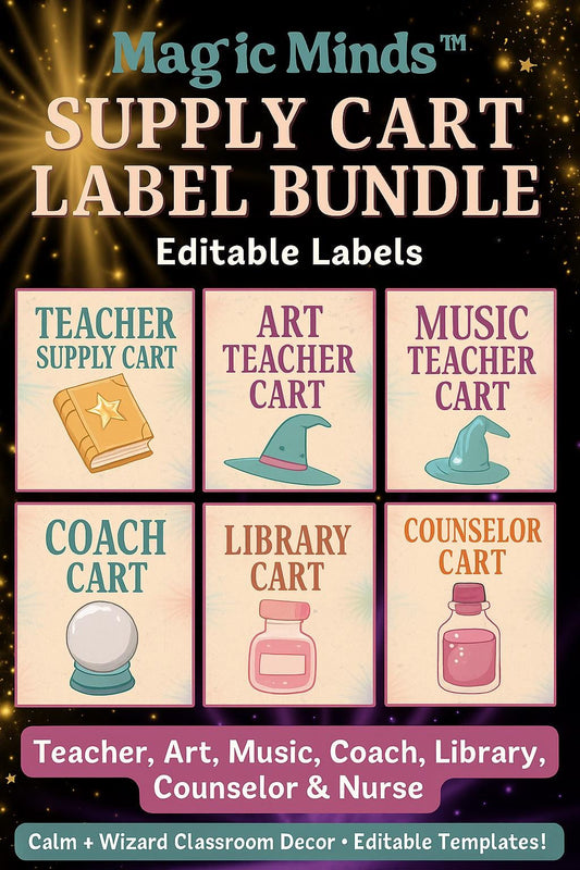 Magic Minds™ Rolling Supply Cart Label MEGA BUNDLE