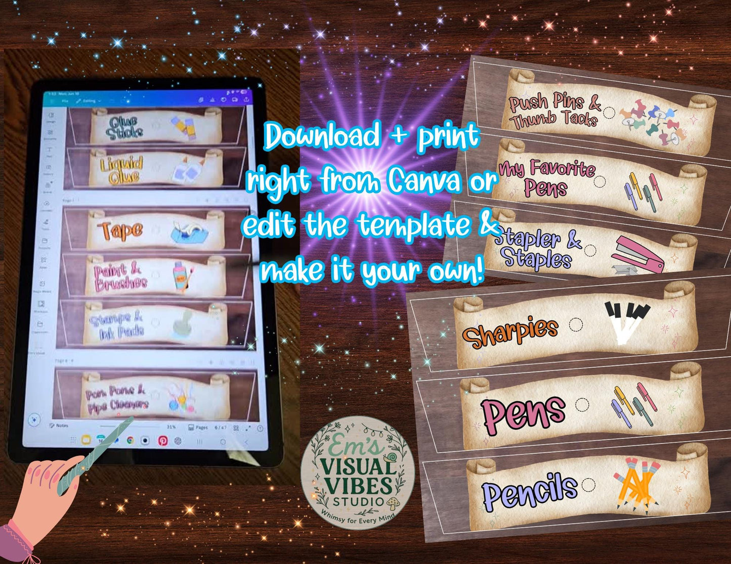 Magic Minds™ Teacher Supply Cart Labels
